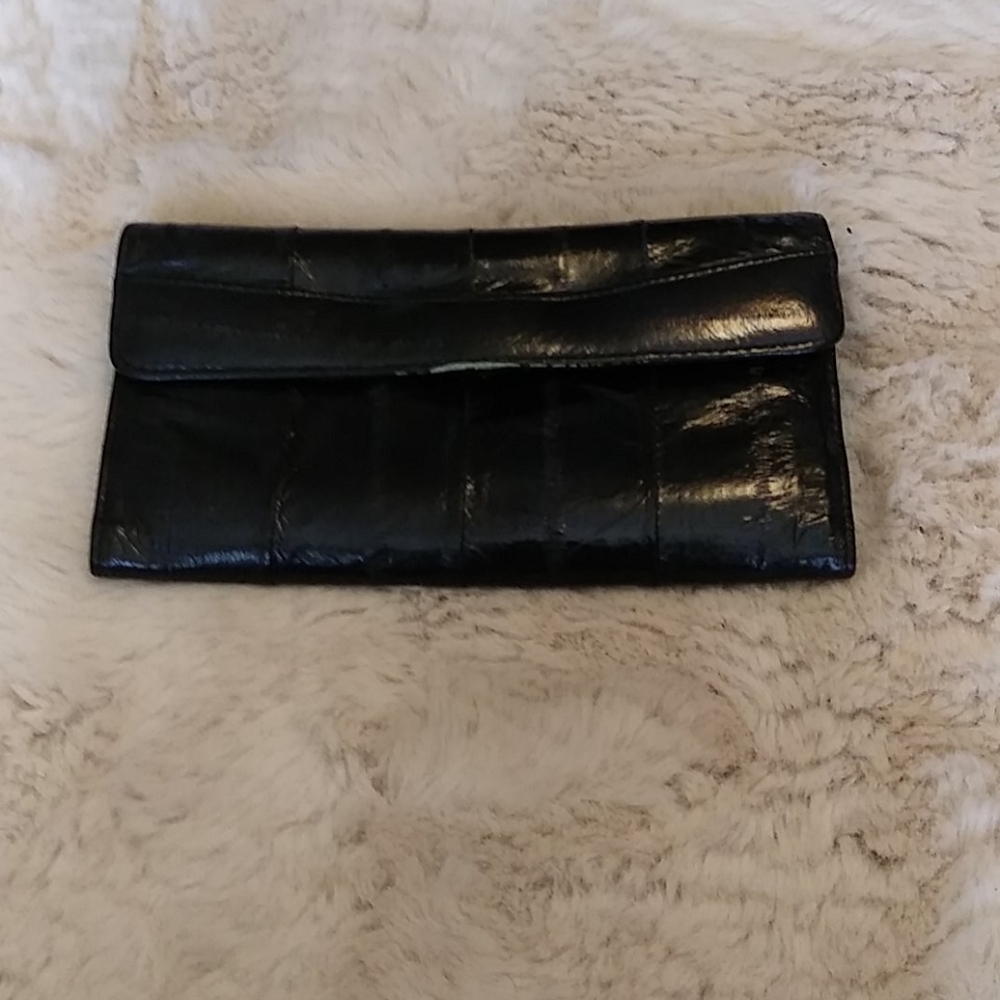 Vintage Black Soft Eel Skin Wallet